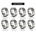 font options for inside engraving on grey bible cross rings
