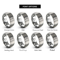 font options for inside engraving on grey bible cross rings