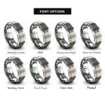 font options for inside engraving on silver bible cross rings