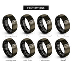 font options for inside engraving on gunmetal & black bible cross rings
