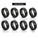 font options for inside engraving on black bicycle route sign rings