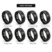 font options for inside engraving on black bicycle route sign rings
