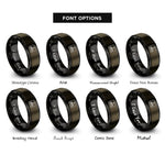 font options for inside engraving on gunmetal & black bicycle route sign rings