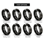 font options for inside engraving on black & grey bicycle wheel rings