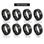 font options for inside engraving on black bicycle wheel rings