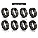 font options for inside engraving on black bicycle wheel rings
