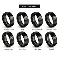 font options for inside engraving on black bicycle wheel rings