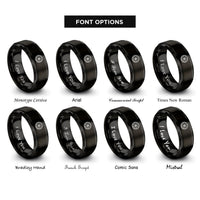 font options for inside engraving on black bicycle wheel rings