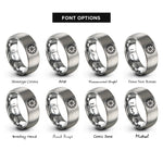font options for inside engraving on grey bicycle wheel rings