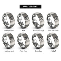 font options for inside engraving on grey bicycle wheel rings