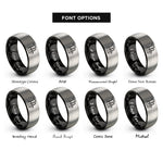 font options for inside engraving on black & gray big band sax rings
