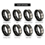 font options for inside engraving on black & gray big band sax rings