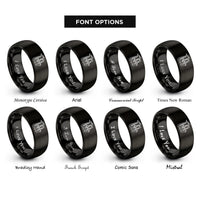 font options for inside engraving on black big band sax rings
