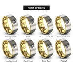 font options for inside engraving on gold & silver big band sax rings