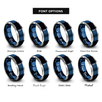 font options for inside engraving on blue & grey big ben rings