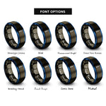 font options for inside engraving on gunmetal & blue big ben rings