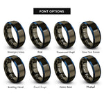 font options for inside engraving on gunmetal & blue big ben rings