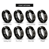 font options for inside engraving on black & gray big ben stamp rings