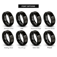 font options for inside engraving on black big ben stamp rings
