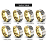 font options for inside engraving on gold & grey big ben stamp rings