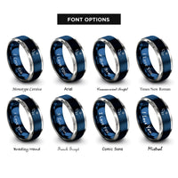 font options for inside engraving on blue & grey big dipper rings
