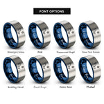 font options for inside engraving on blue & gray big dipper rings