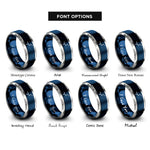 font options for inside engraving on blue & silver big dipper rings