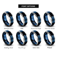font options for inside engraving on blue & silver big dipper rings