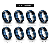 font options for inside engraving on blue & silver big dipper rings
