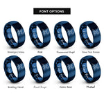 font options for inside engraving on blue big dipper rings