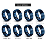 font options for inside engraving on blue big dipper rings