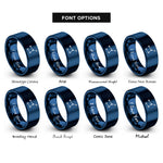 font options for inside engraving on blue big dipper rings