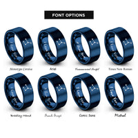 font options for inside engraving on blue big dipper rings