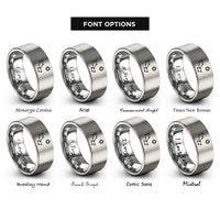 font options for inside engraving on silver big dipper rings
