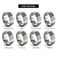 font options for inside engraving on silver big dipper rings