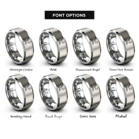 font options for inside engraving on gray big dipper rings