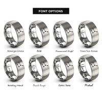 font options for inside engraving on silver big dipper rings