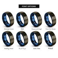 font options for inside engraving on gunmetal & blue big dipper rings