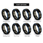 font options for inside engraving on gunmetal & blue big dipper rings