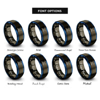 font options for inside engraving on gunmetal & blue big dipper rings