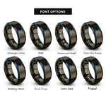 font options for inside engraving on gunmetal & blue big dipper rings
