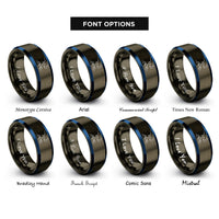 font options for inside engraving on gunmetal & blue big dipper rings