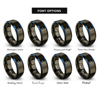font options for inside engraving on gunmetal & blue big dipper rings