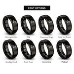font options for inside engraving on black bighorn sheep rings