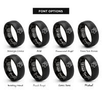 font options for inside engraving on black bighorn sheep rings