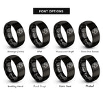font options for inside engraving on black bighorn sheep rings