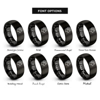 font options for inside engraving on black bighorn sheep rings