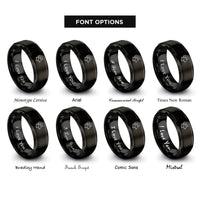 font options for inside engraving on black bighorn sheep rings