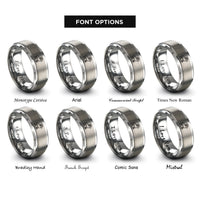 font options for inside engraving on silver bighorn sheep rings