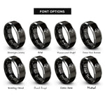 font options for inside engraving on black & grey bike helmet rings